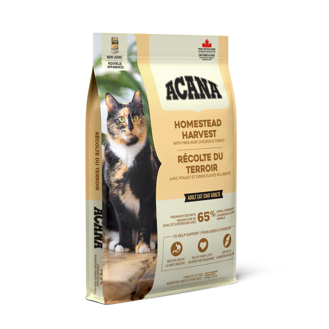 ACANACatHomesteadHarvestFrontRight4.5kgCanada Acana Homestead Harvest Adult Cat Food (10 LB) - Image 1