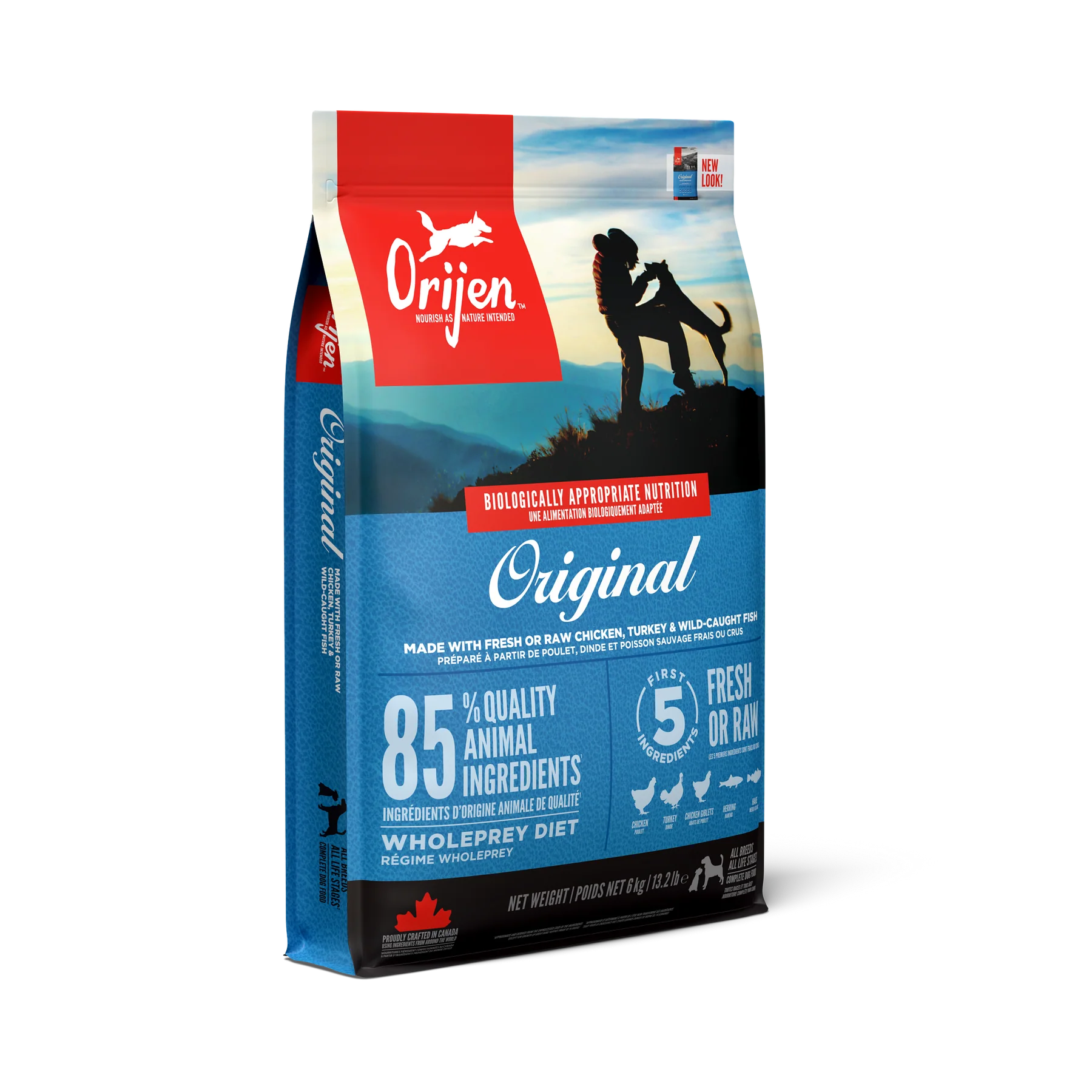 NS_CANADA_EMEA_APAC_ORIJEN_Original_Dog_Front_Right_6kg Orijen Original Adult Dog Food (25 LB) - Image 1