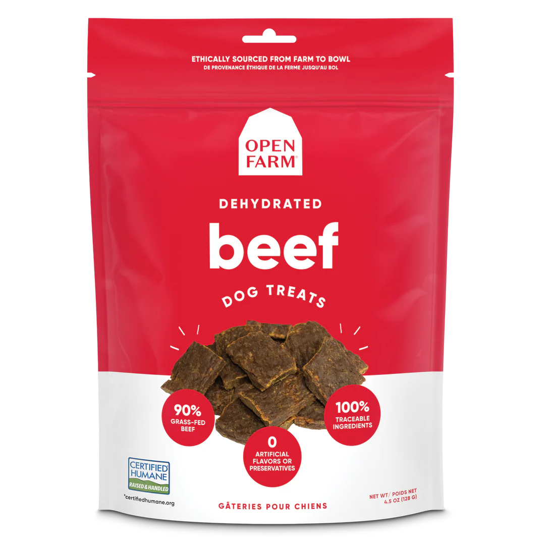 Treats-Beef-FRONT Open Farm Dehydrated Beef Treats (4.5 oz) - Image 1