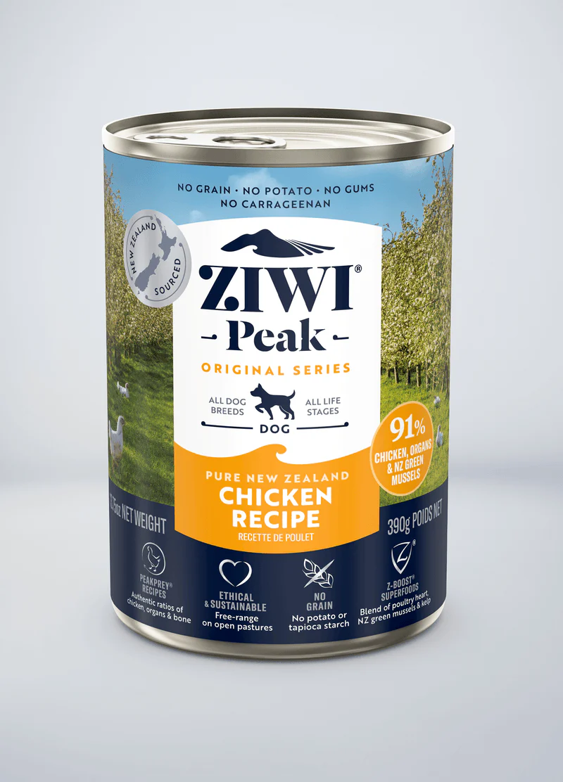 ZIWI-Peak-Originals-DogChicken_Front-of-Can_390g_1600x2223px ZIWI Peak Chicken Wet Dog Food (13.75oz x 10) - Image 1