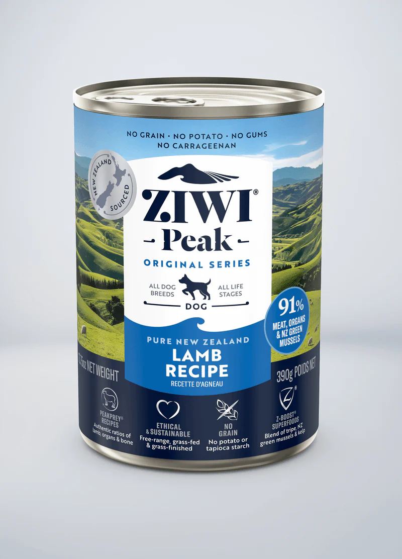 ZIWI-Peak-Originals-DogLamb_Front-of-Can_390g_1600x2223px ZIWI Peak Lamb Wet Dog Food (13.75oz x 10) - Image 1